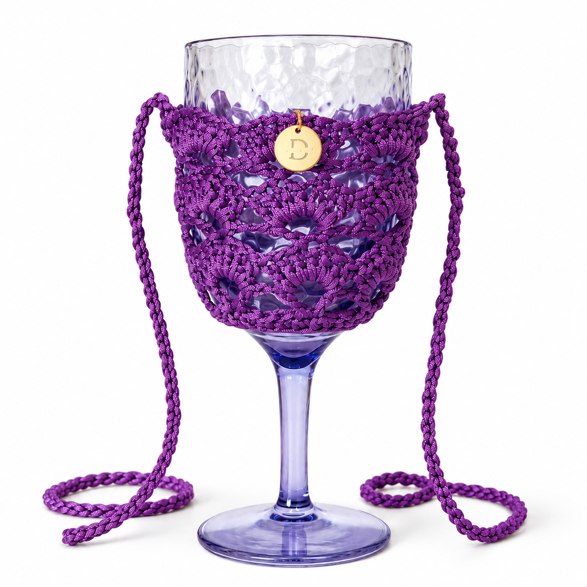 Dark purple wine glass holder