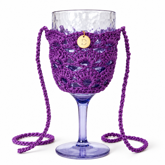 Dark purple wine glass holder