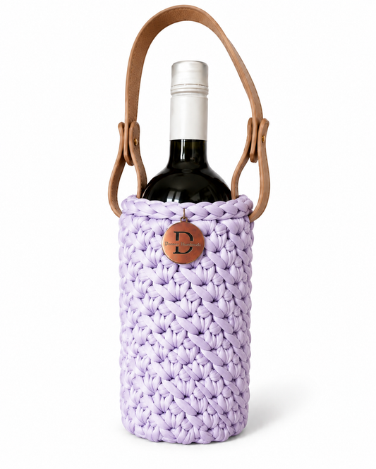 Purple wine bottle holder
